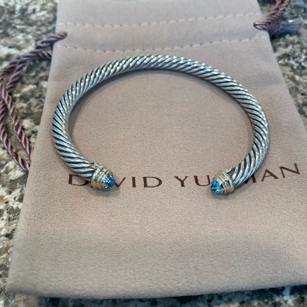 Cable Classic Bracelet with Blue Topaz